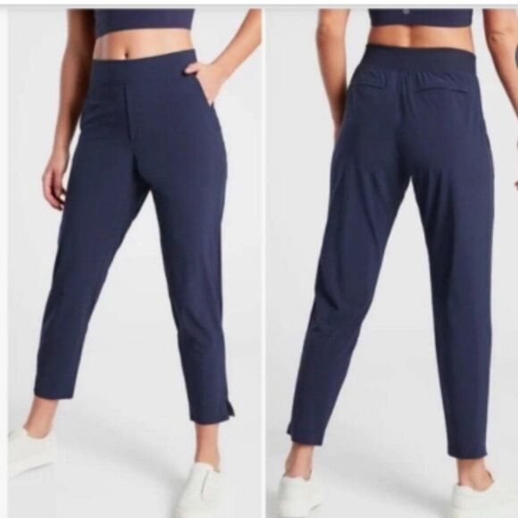 ATHLETA Brooklyn Mid Rise Pants Navy Blue Size 10 - Picture 1 of 6